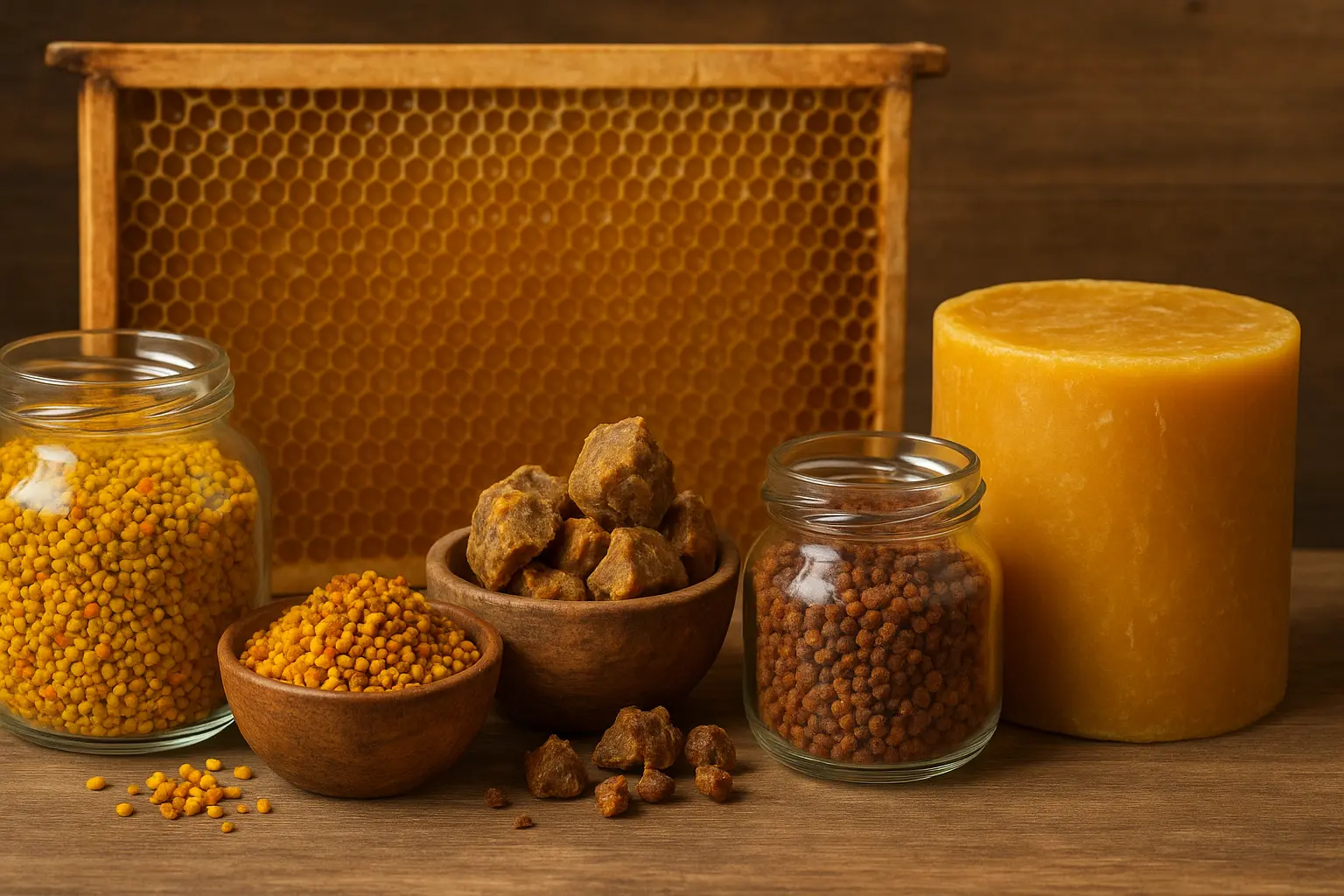 Продукты пчеловодства: перга, прополис, забрус